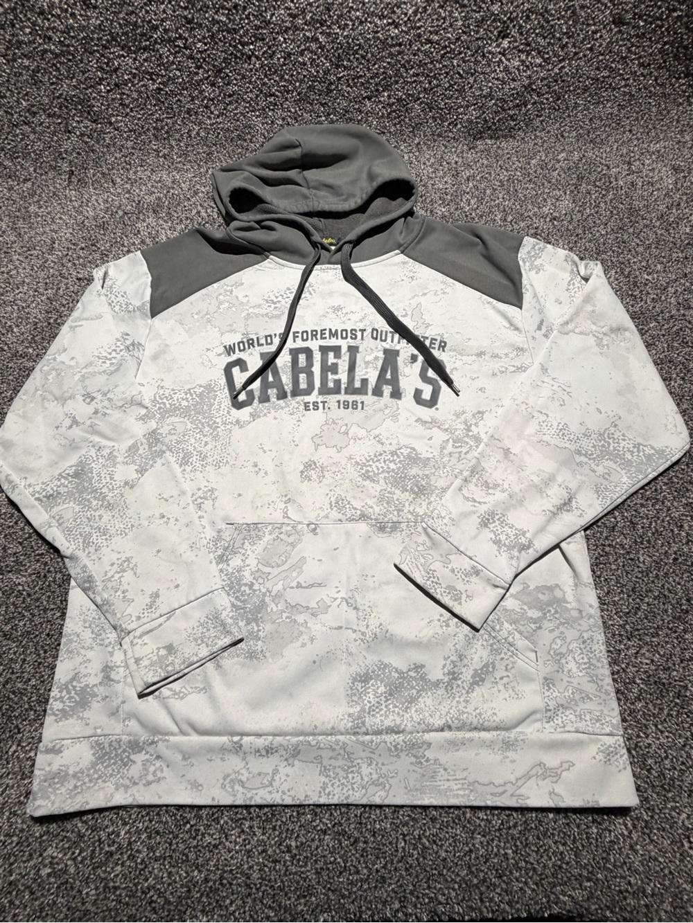 Cabela's White & Gray Camo Hooded Pullover Men’s Large